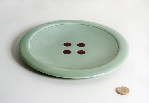Piatto in ceramica verde beauTONI design Vito Nesta